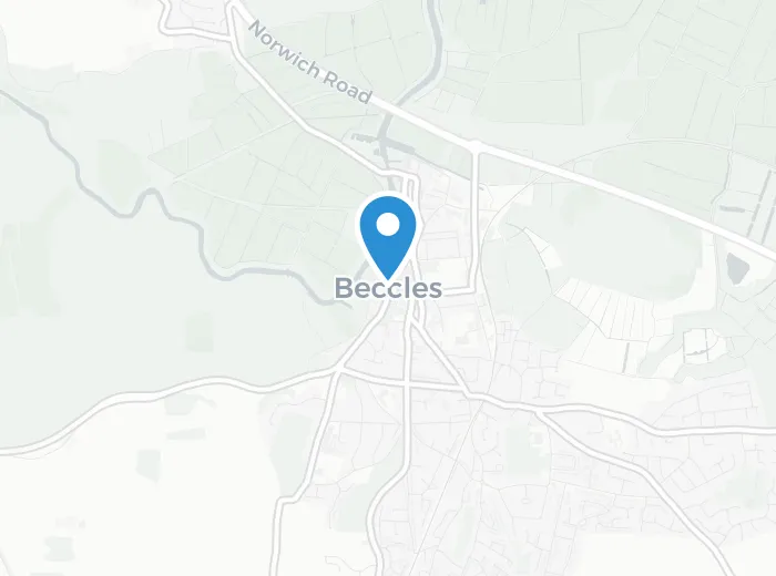 Map showing Beccles, Suffolk
