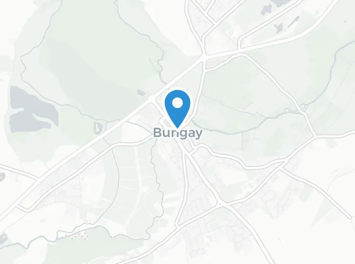Map showing Bungay, Suffolk