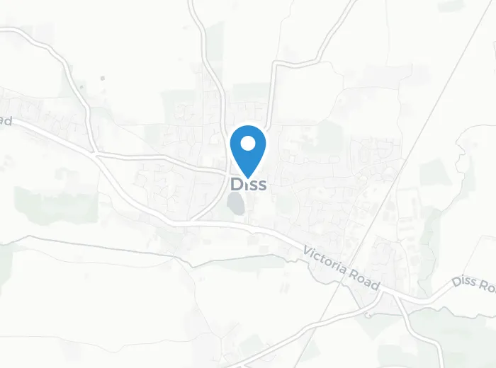 Map showing Diss, Norfolk