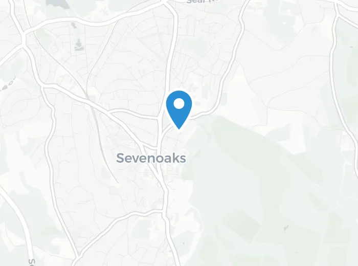 Map showing Sevenoaks, Kent